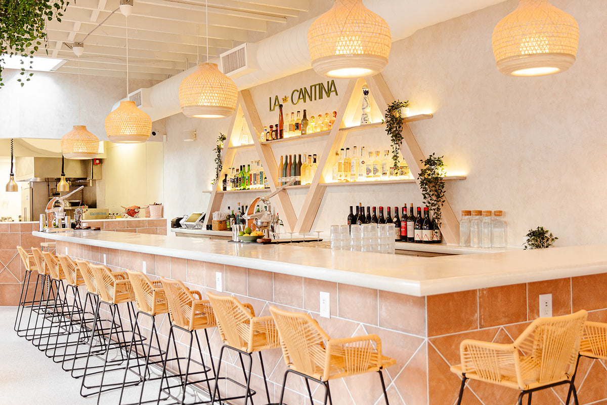 white concrete bar 