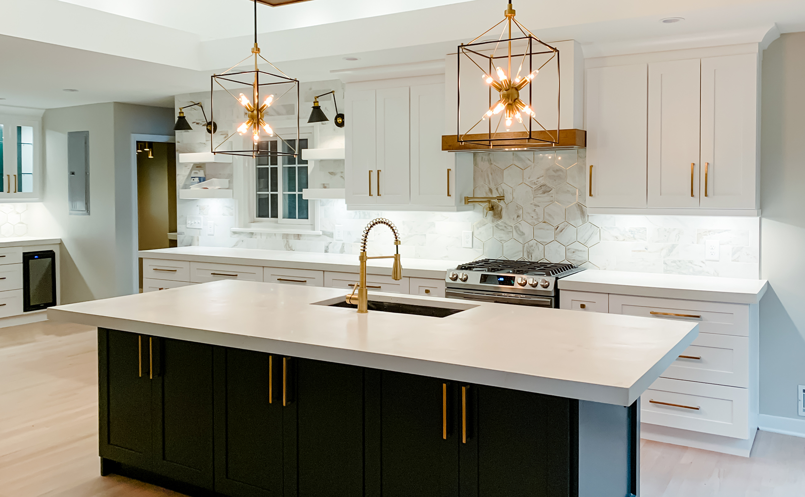 concrete kitchen island